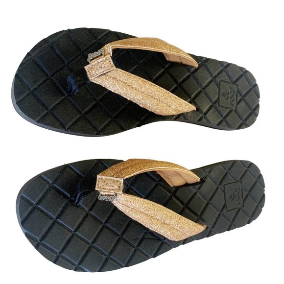 Reef Shoes Reef Gold Glitter Flip Flop Sandals Shoes Womens Size